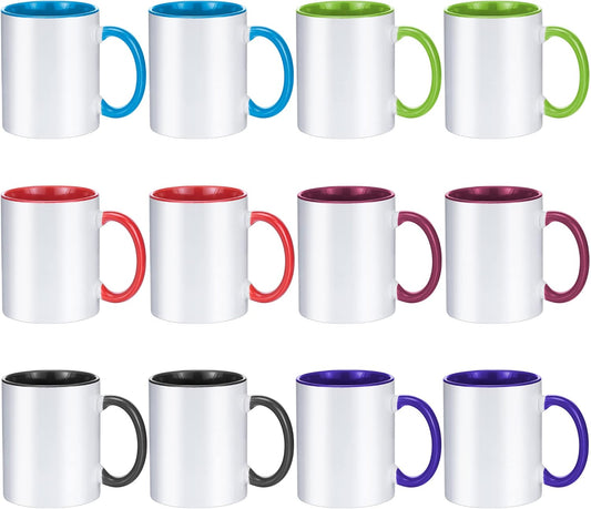 Tazas con detalles coloridos, impresión por ambos lados, 11 oz, personalizables