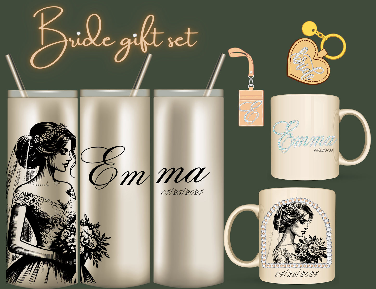 Brid Mug-Tumbler Rhinestone gift set